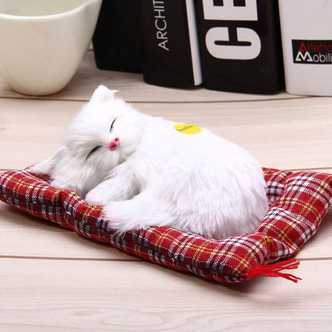 Sleeping Cat w/ Sound Plush Toy